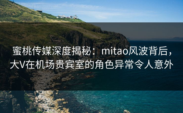 蜜桃传媒深度揭秘：mitao风波背后，大V在机场贵宾室的角色异常令人意外
