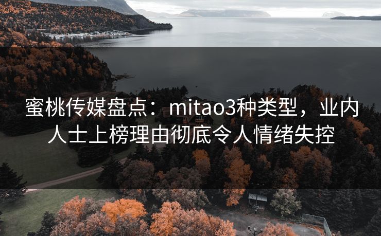 蜜桃传媒盘点：mitao3种类型，业内人士上榜理由彻底令人情绪失控
